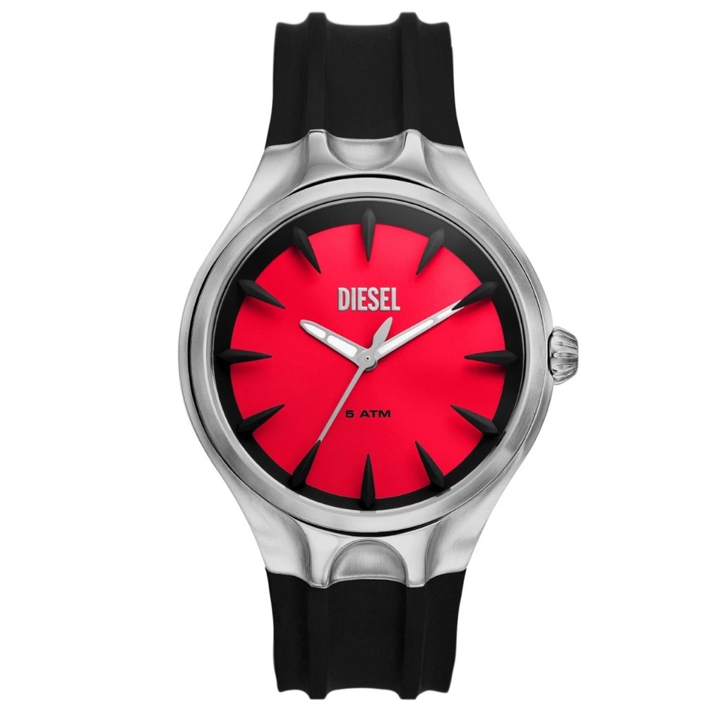 Diesel STREAMLINE DZ2202 Bold Red and Black Silicone Timepiece
